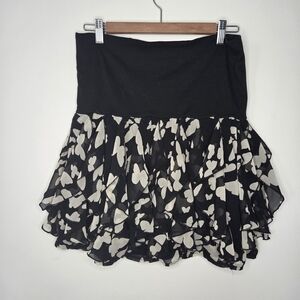 Vintage Wet Seal Ruffle Butterfly Mini Skirt